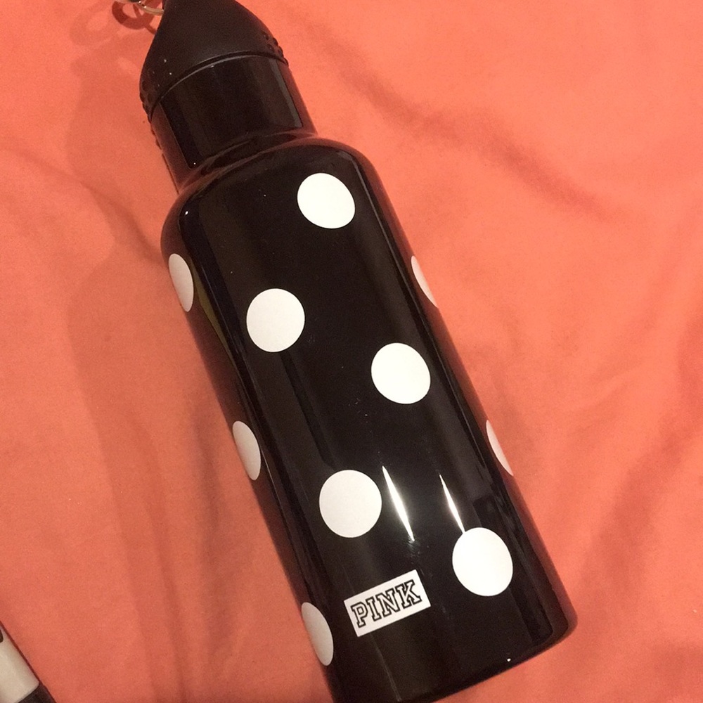 Victoria secret, pink! Black and white dot bottle